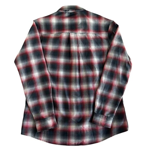 Dixxon Flannel Button Up Shirt Mens Large Red Plaid Equalizer Long Sleeve Y2K - Picture 5 of 13
